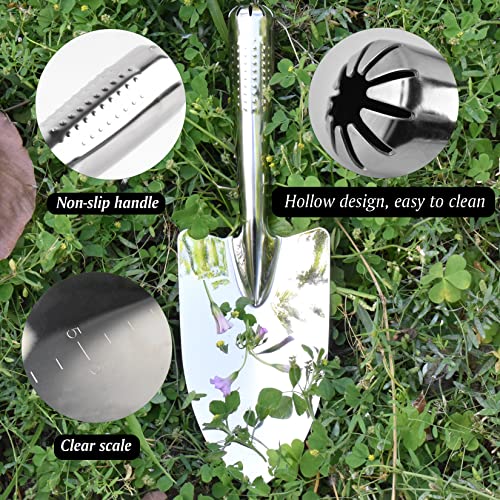 Garden Trowels Hand Tool, Stainless Steel Garden Shovel, Bend-Proof Garden Trowel, Small Spade Shovel Garden Shovels for Planting, Small Shovels for Digging, Gardening Tools for Kids, Women (Style 1)