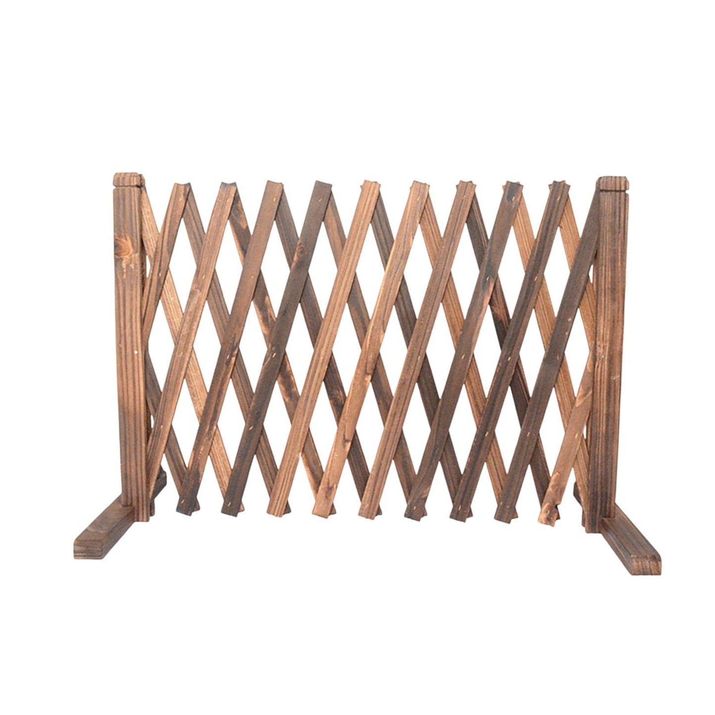Fenteer Expandable Wooden Fence - Folding Garden Partition Freestanding Gate Mesh Fence Photo Props for Outdoor Yard