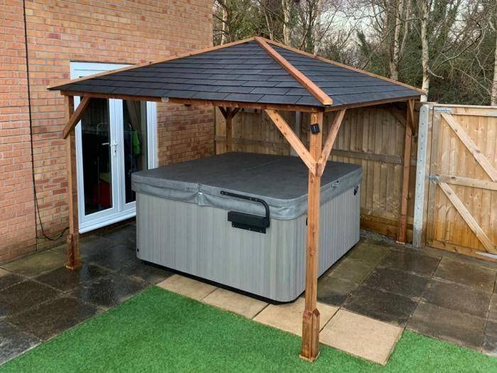 Dunster House Wooden Garden Gazebo 10' x 10' Heavy Duty Hot Tub Shelter Utopia 300