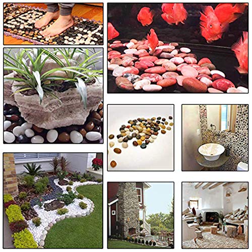 Hisredsun 2.1lb White Polished Stones 3-5cm Natural River Pebbles Gravel for Aquarium, Flowerpot, Landscaping, Vase Fillers and Garden Decoration