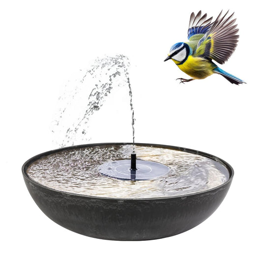Solar Fountain Set for Outdoor Use 45 cm Bowl Anthracite Floating Solar Fountain Fountain and Vintage Decorative Bowl as Outdoor Garden Fountain Outdoor Garden Decoration Balcony Decoration Water