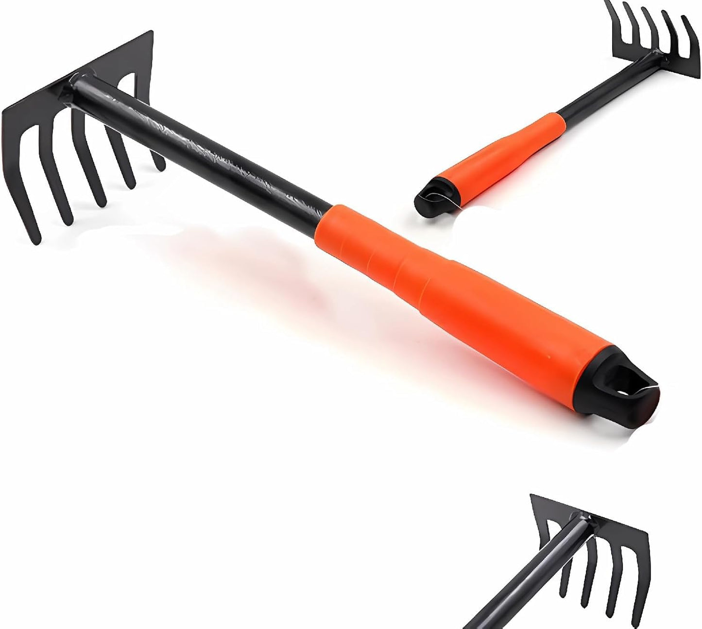 Hand Garden Rake,Garden Tools,Rake for Gardening,Garden Rakes for Lawns,Heavy Duty Carbon Steel Mini Hand Cultivator Grass Leaf Rake Gardening Tools