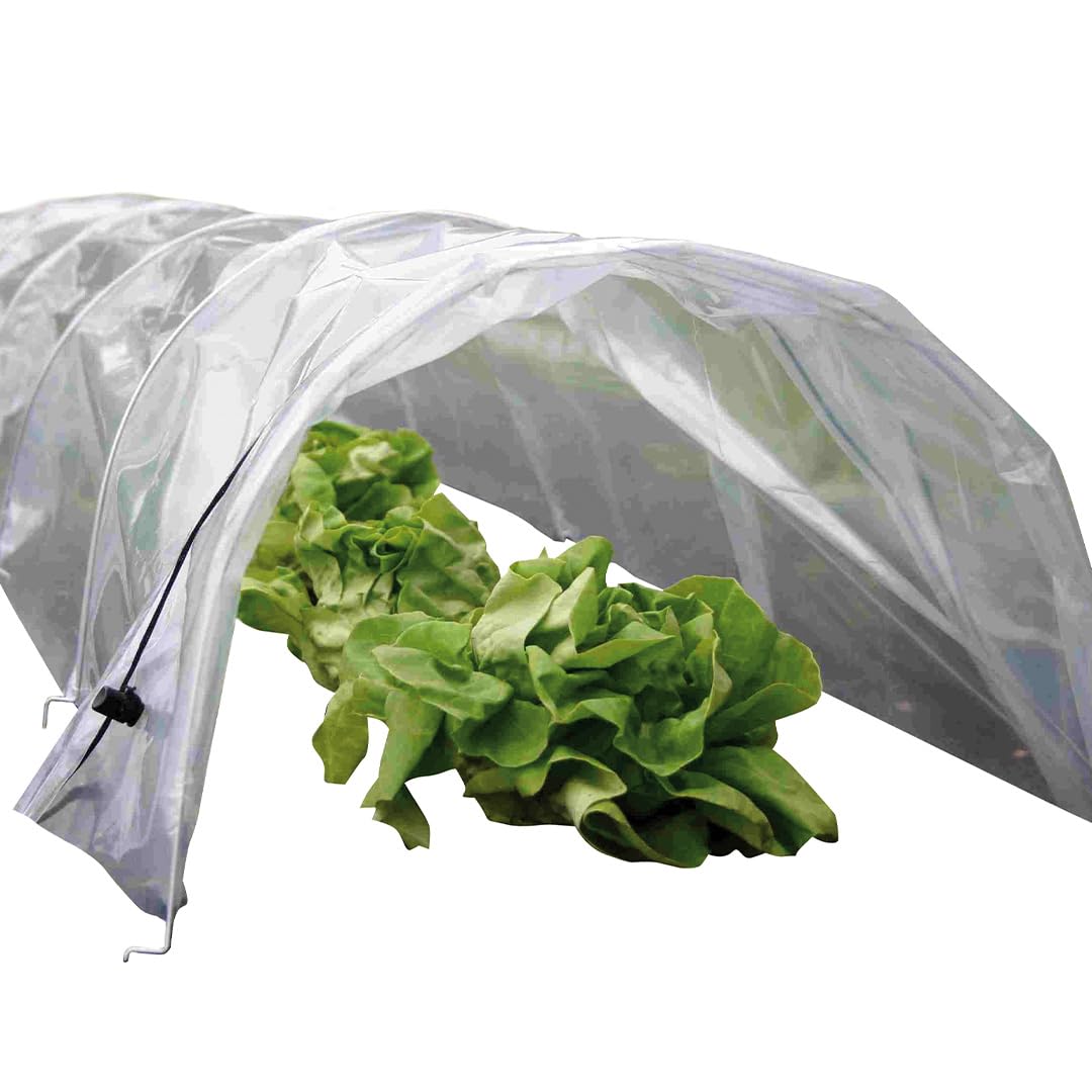 Haxnicks 3 x Easy Seedling Tunnels | Mini Ready To Use Fold Out Design Poly Garden Tunnels | Warms Soil Prior To Planting | Protect Tender Plants | L80 cm x W18 cm x H12 cm Etun140101