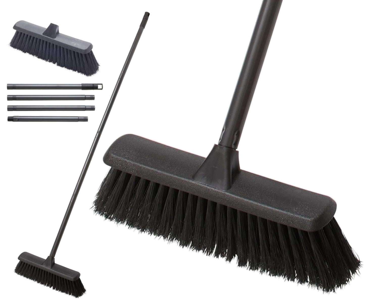 Fit For The Job Soft Indoor Sweeping Broom, Soft Broom Ideal For Laminate, Vinyl, Wooden Floor, Tiles, Soft Floor Brush, Indoor Sweeping Brush with Handle