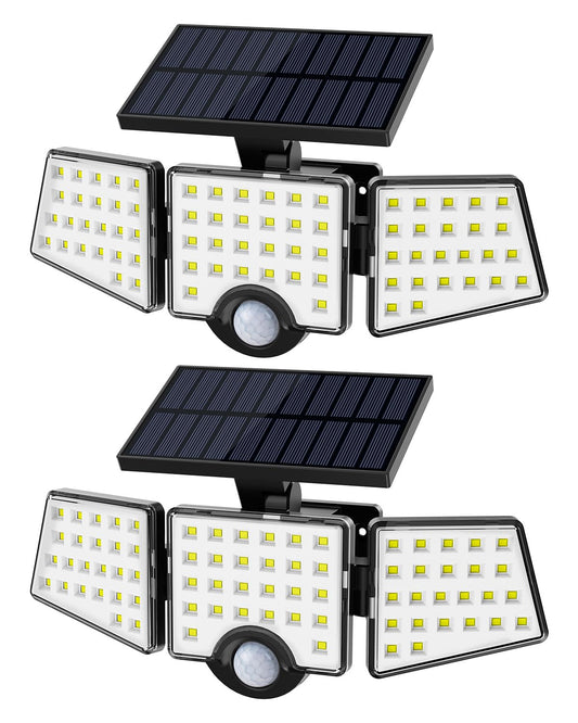 LE Lepro Solar Security Lights, 1200LM Solar Floodlights Motion Sensor with 360 Degree 3 Adjustable Heads, IP65 Waterproof, Wide Lighting Angle Solar Lights Outdoor for Yard Garage Pathway