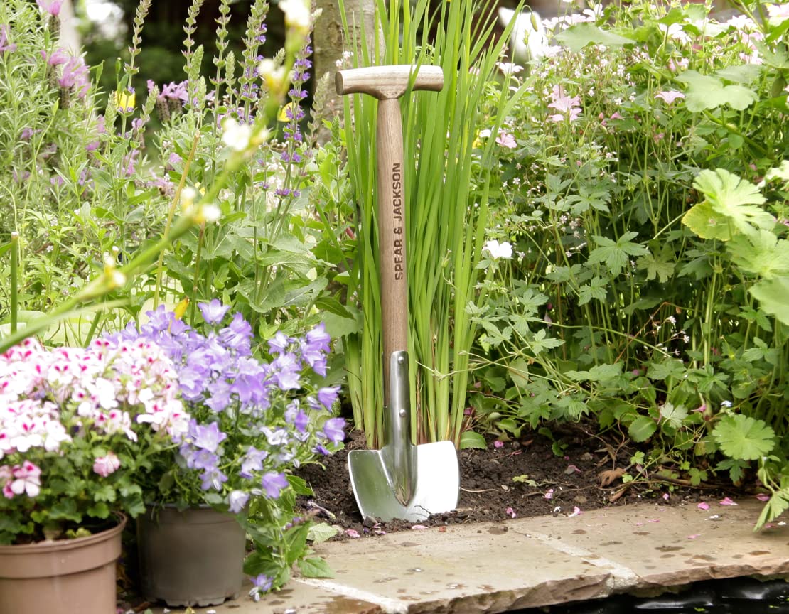 Spear & Jackson 4750FS Traditional Stainless Flower Spade, Brown