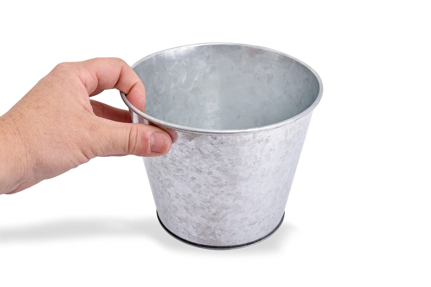 Katai Galvanised Metal Planter Buckets - 6 Pack Small Metal Buckets for Indoor Plants, Herb Garden, Orchid Pots, Hanging Plant Holder, Flower Pots, Wall Planters, Garden Decor - with 6 Plant Labels