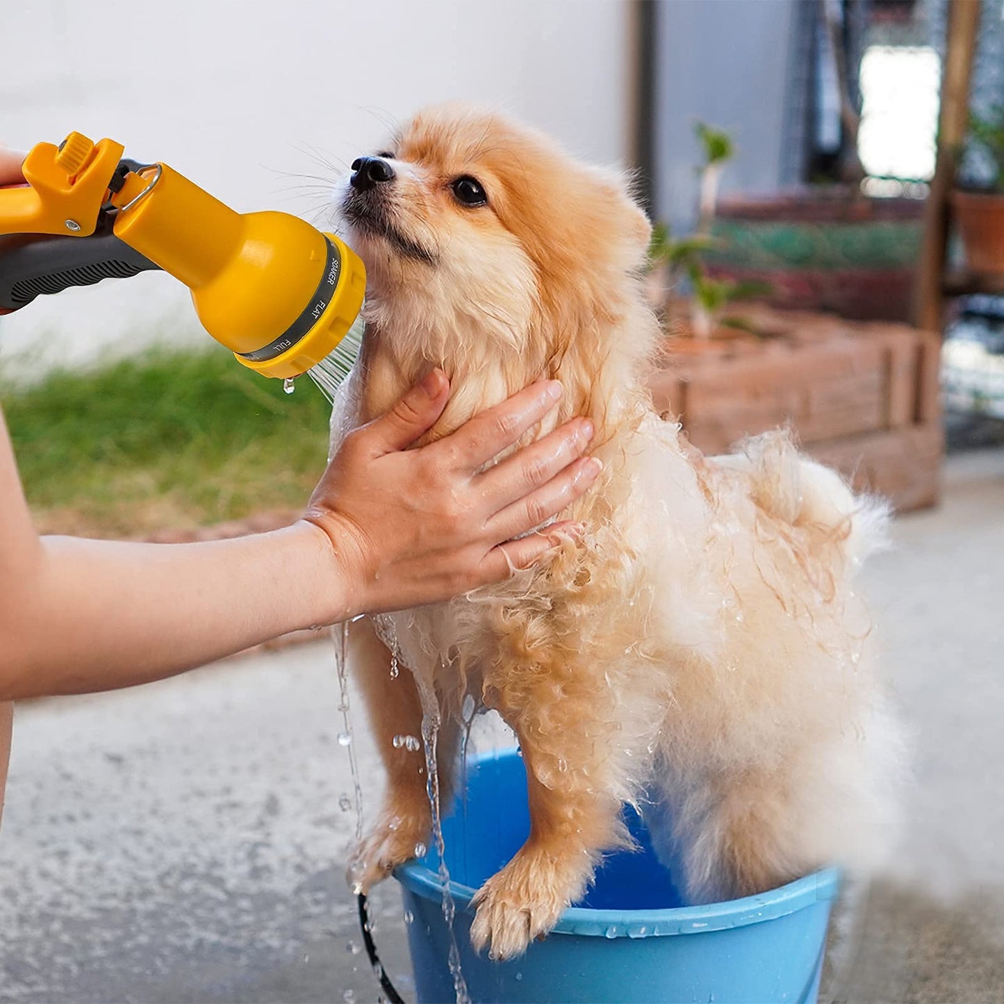 Garden Hose Pipe Spray Gun,10 Adjustable Patterns Hose Nozzle, High-Pressure Anti-Slip Water Gun for Plants & Lawns Watering, Car & Bike Washing and Pets Bathing