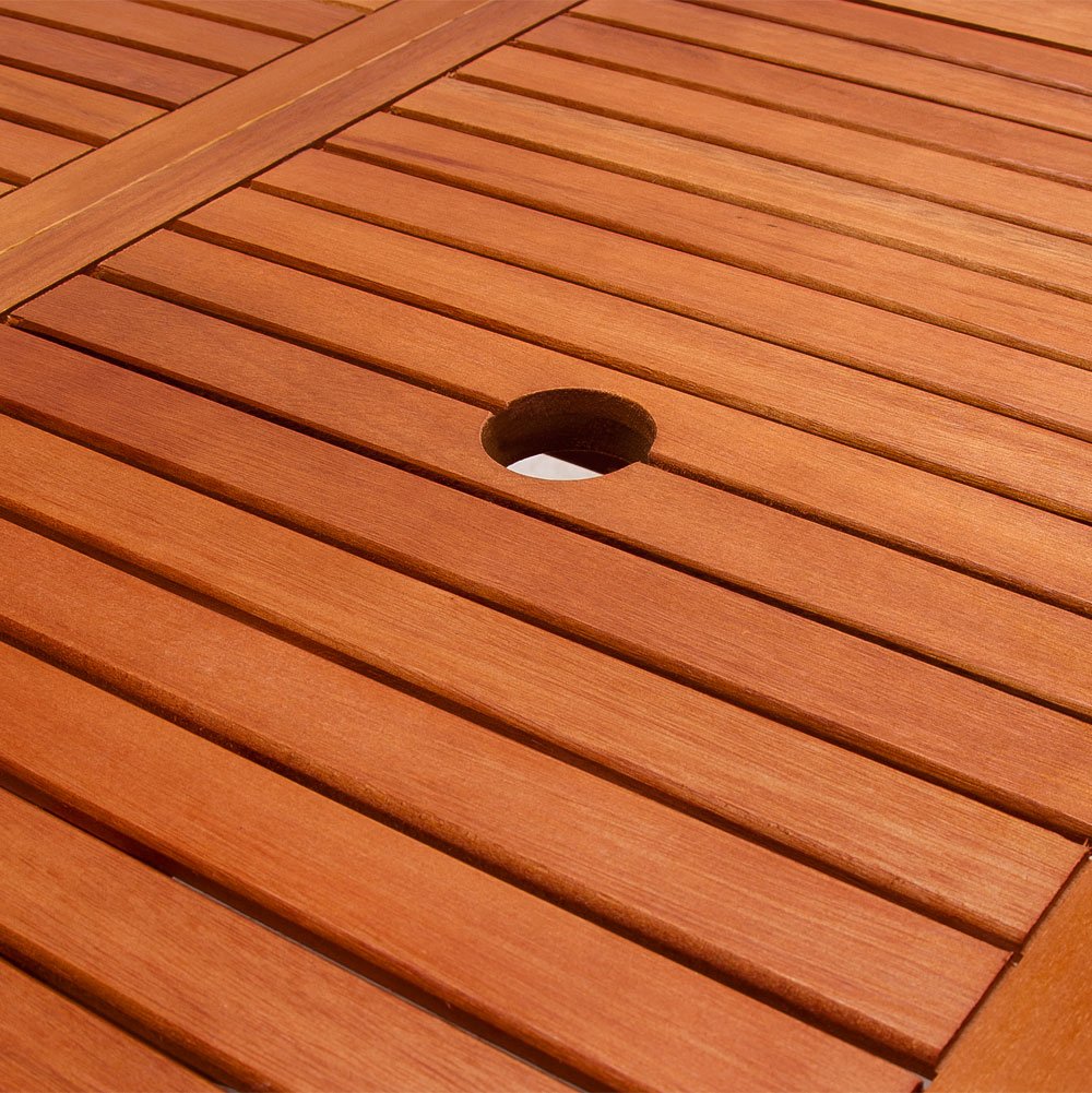 Deuba® Wooden Alabama Dining Table | Foldable | FSC®-Certified Acacia Wood | 160 x 85 x 75 cm | Patio Table Garden Furniture