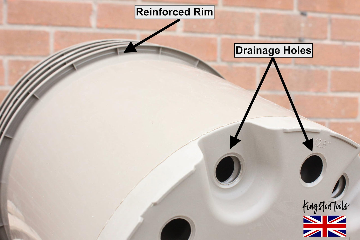 Kingston Tools Mocha Cream 1L Plant Pots -Pack of 10 -Premium British Indoor & Outdoor Planters - Flower Pots Made in the UK from Recycled Plastics