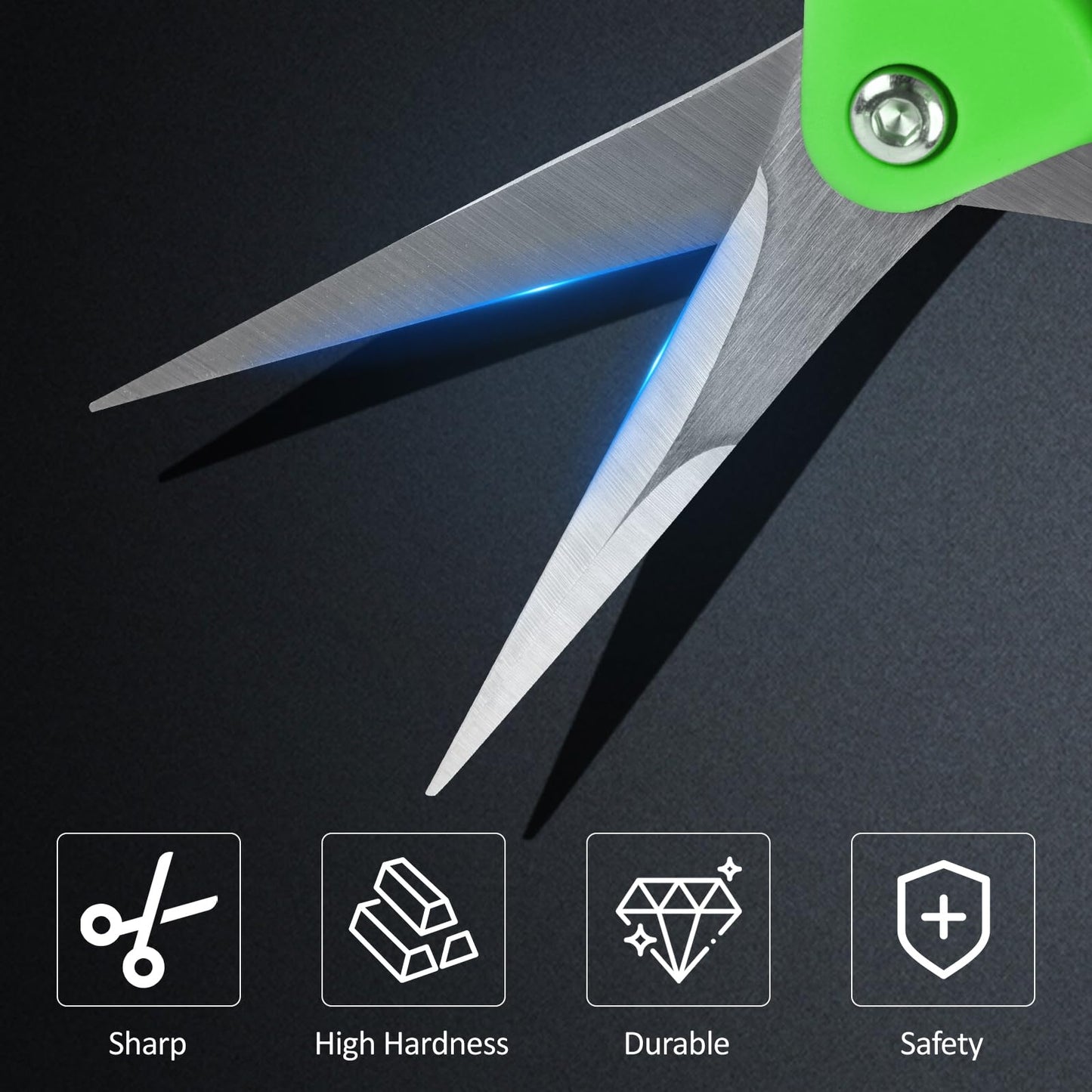 QMLING 3PCS Pruning Shears, Pruning Scissors with Locking Handle, Professional Trimming Scissors, Stainless Steel Pruners for Gardening (16.5 cm Green Orange Blue)