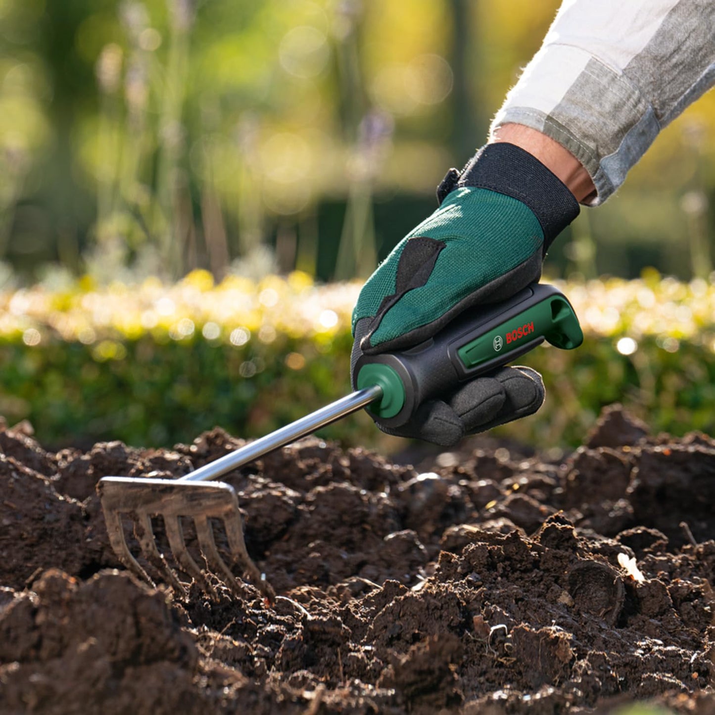 Bosch Garden Hand Tool Hand Rake (for Weeding, Clearing Garden Debris, Robust, Stainless Steel, Soft Grip Handle, Ergonomic Design)