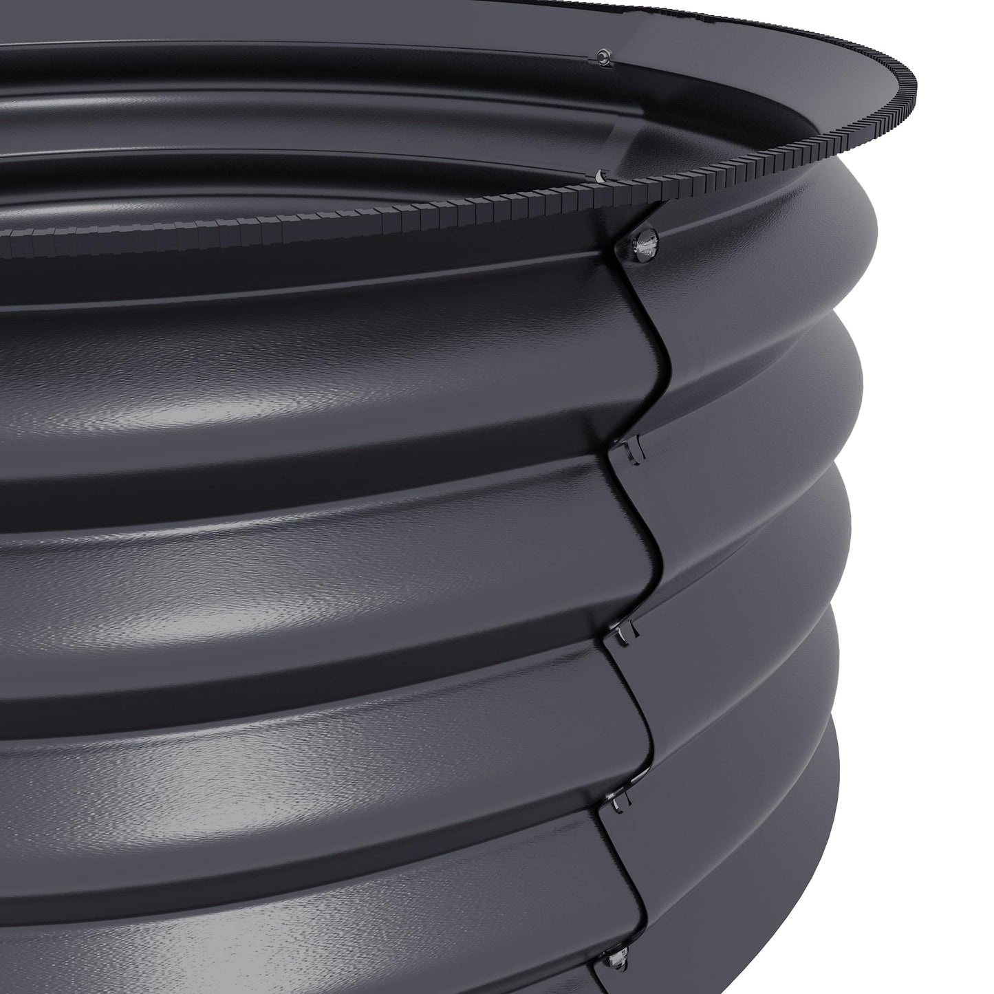 Outsunny Steel Raised Beds for Garden Set of 2, Outdoor Elevated Planter Box with Safety Edging, Easy-to-assemble Stock Tank for Growing Flowers, Herbs and Vegetables, Dark Grey