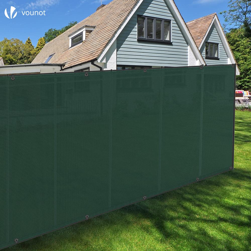 VOUNOT® Privacy Netting 1.8×10m Garden Screening 150 g/m² HDPE Shading Net, 85% Shading Rate UV-resistant, Tear-Resistant Windbreak Fencing with Holes and Cable Ties, Green