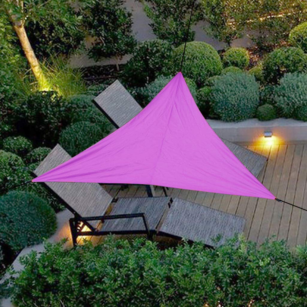 Sun Shade Sail Water-resistant Triangle Sun Shade UV Block Sunscreen Awning Garden Beach Patio Canopy 4x4x4m, Pink