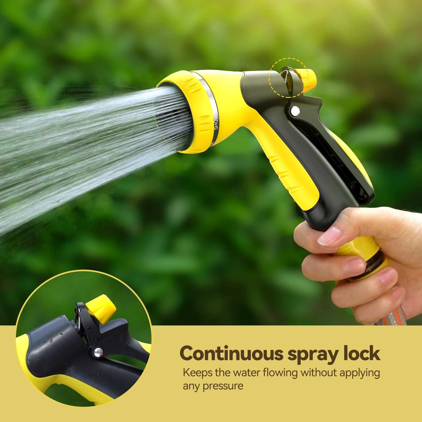 VOXON Hose Pipe Spray Gun with 8 Adjustable Patterns, Garden Hose Spray Gun High Pressure Hose Gun Perfect for Car, Pet Washing, Cleaning and Garden Watering