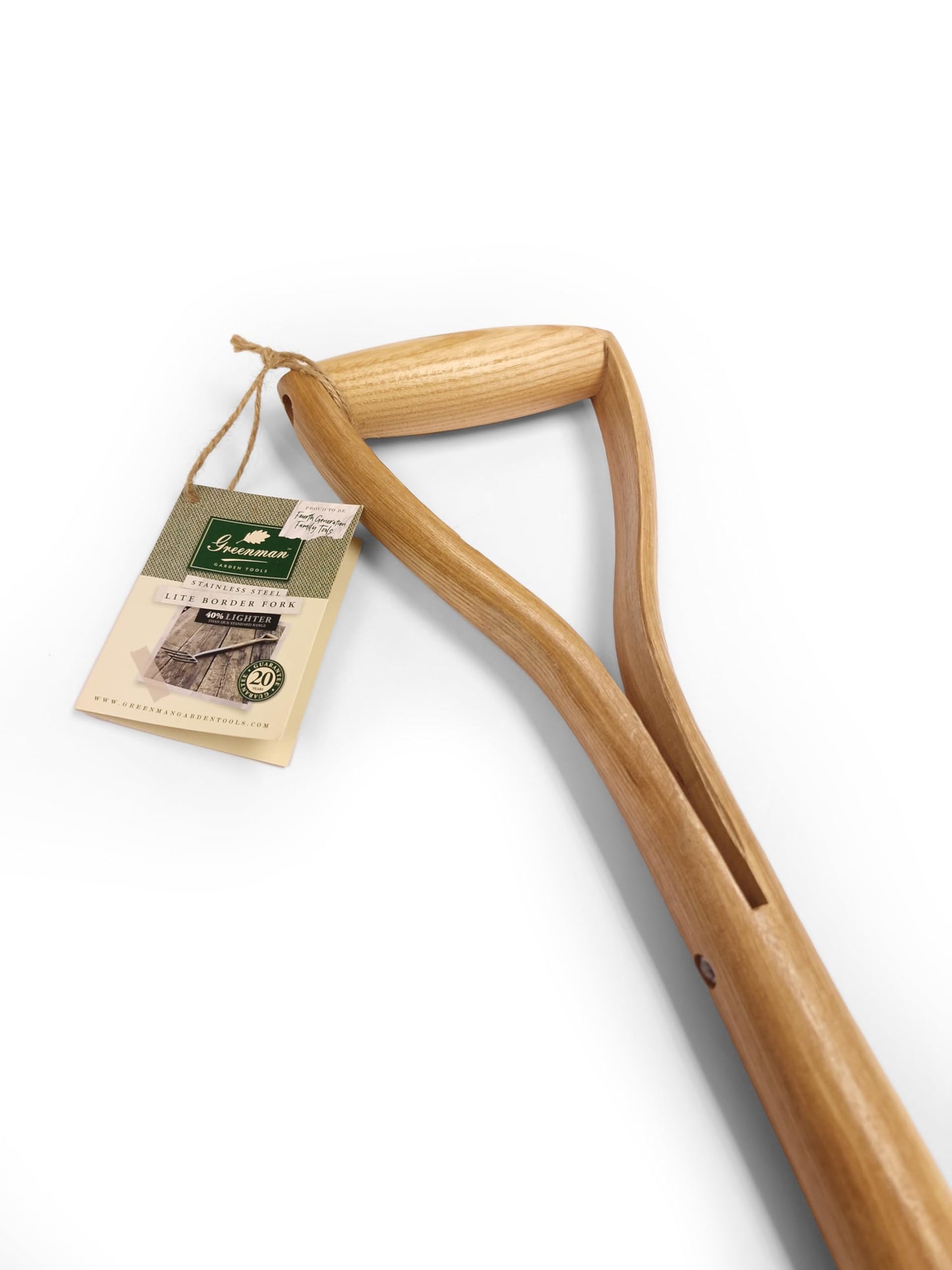 Greenman Light Weight Digging Fork Narrow Stainless Steel Ash Handled 20 Year Warranty 90cm x 14.5cm