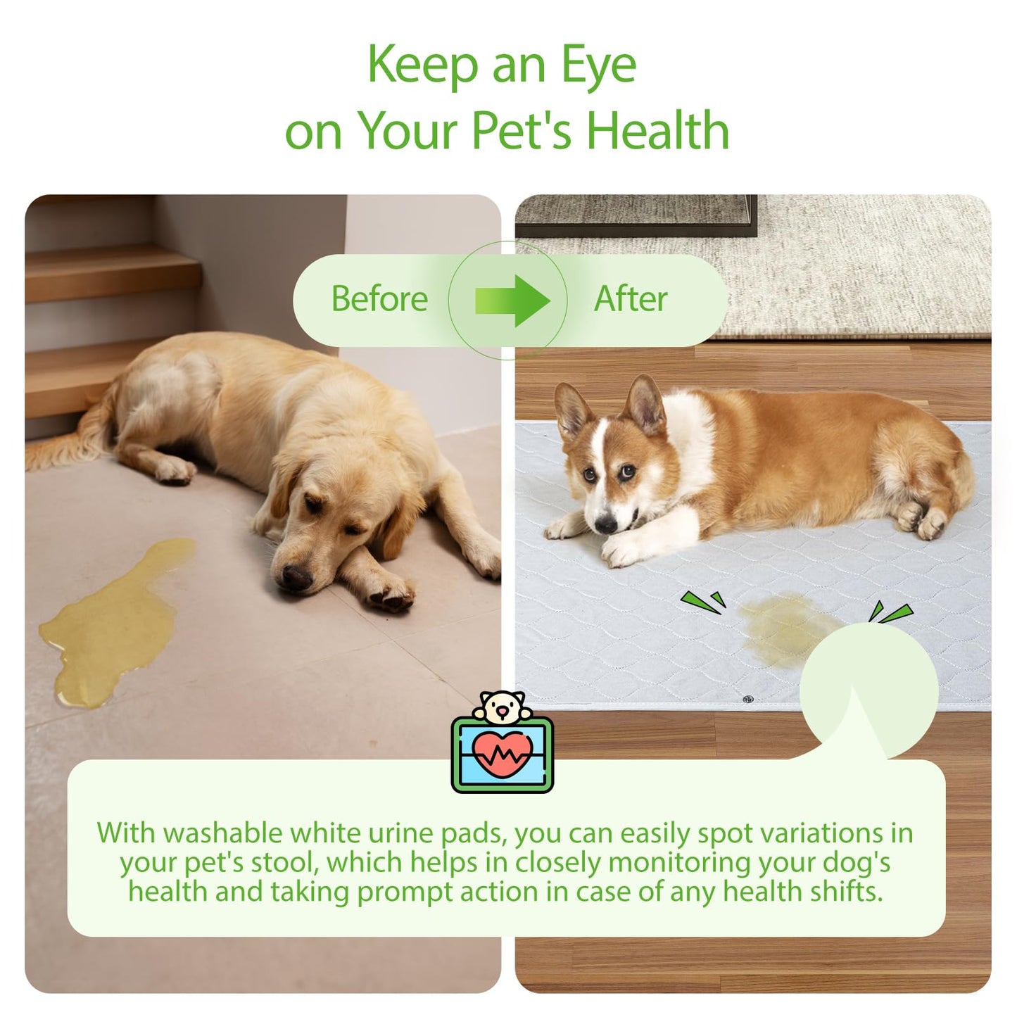 Artificial Grass for Dogs with Reusable Puppy Pad, Dog Toilet Grass Mat Potty Training Grass Pads for Dogs Washable Puppy Grass Reusable Puppy Pads Dog Grass Pee Pad (46x71cm)