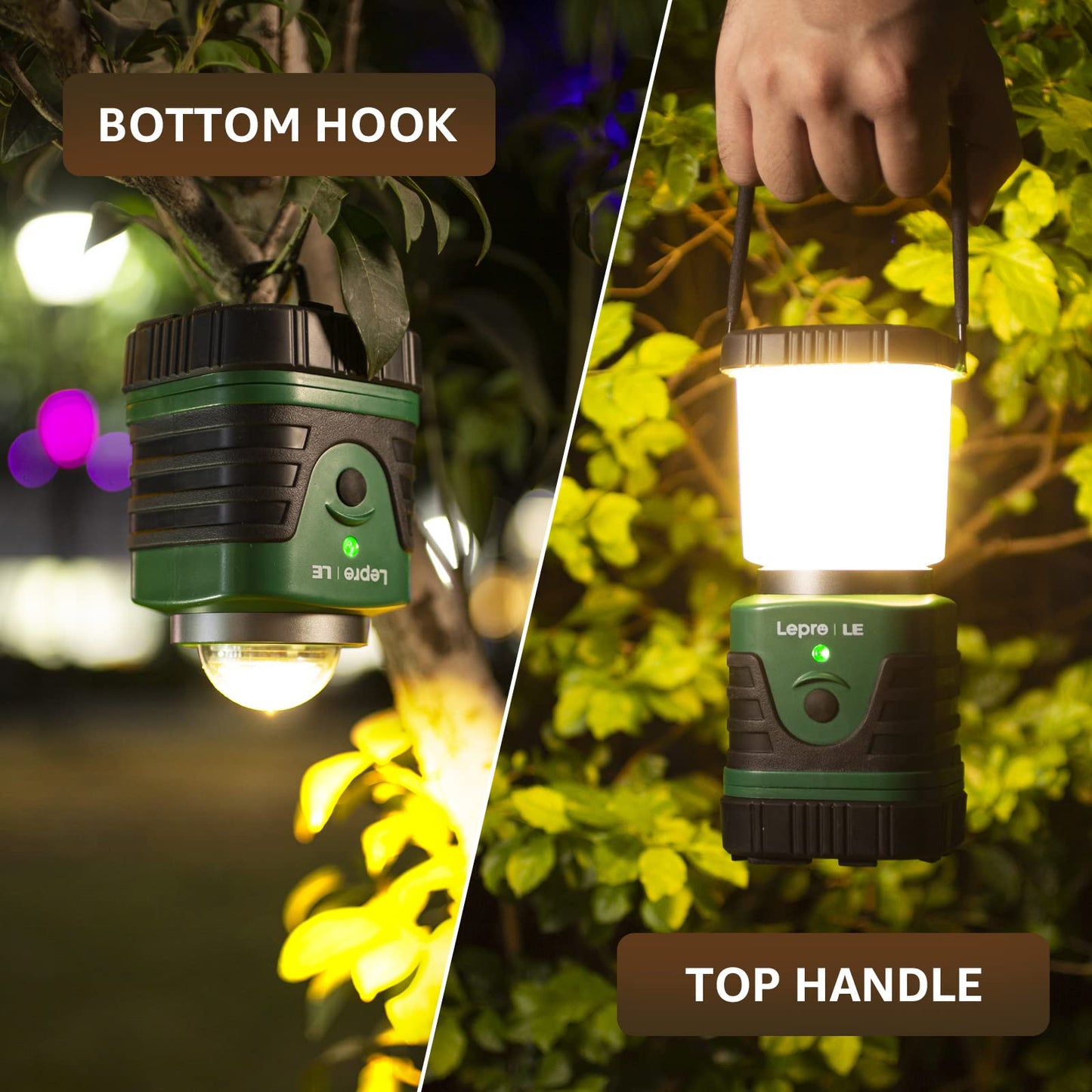LE Camping Light Rechargeable, 1000 Lumen Camping Lantern, Dimmable 4 Modes Camping Tent Lights with 4400mAh Power Bank, Camping Accessories, Rechargeable Lantern for Outdoors, Power Cuts and More
