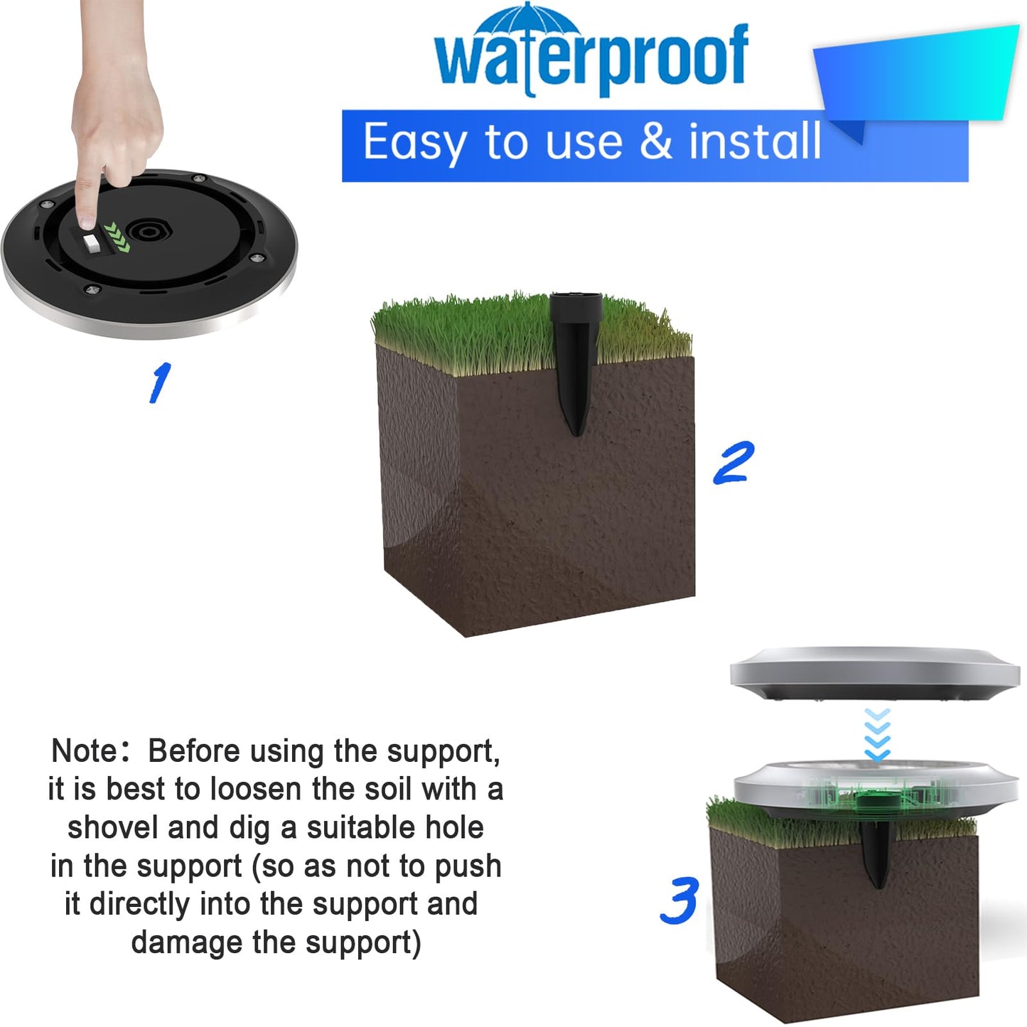 Solar Lights Outdoor Garden,600mAh 8 LED Solar Disk Ground Lights for Garden Lawn Pathway Yard Landscape Walkway（8 Pack Warm White）