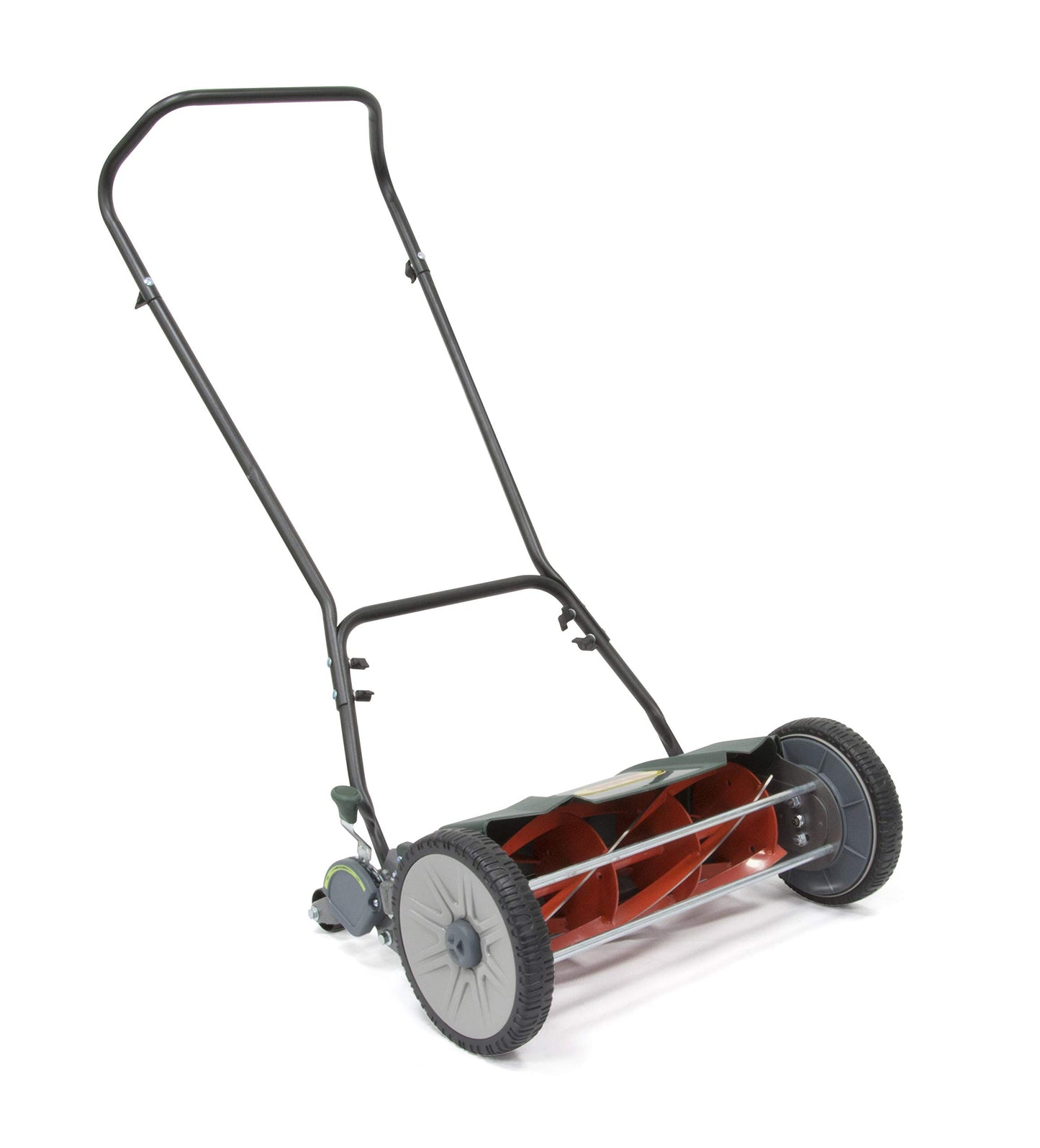 Webb WEH18 Contact Free Manual Cylinder Lawnmower with Rear Roller, 9 Cutting Heights, 46cm Cutting Width and 22L Collection Bag - 3 Year Guarantee