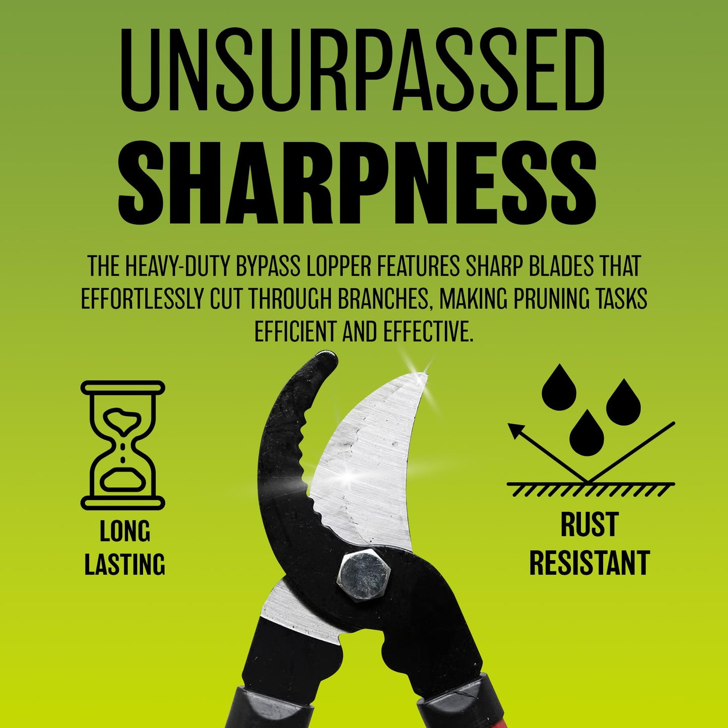 24" Long Handle Lopper - Extend Garden Tree Trimmer Branch Bypass Pruner Cutter Secateur | Easy Effortless Cut Sharp Blade for Precise Gardening | Durable & Long Lasting