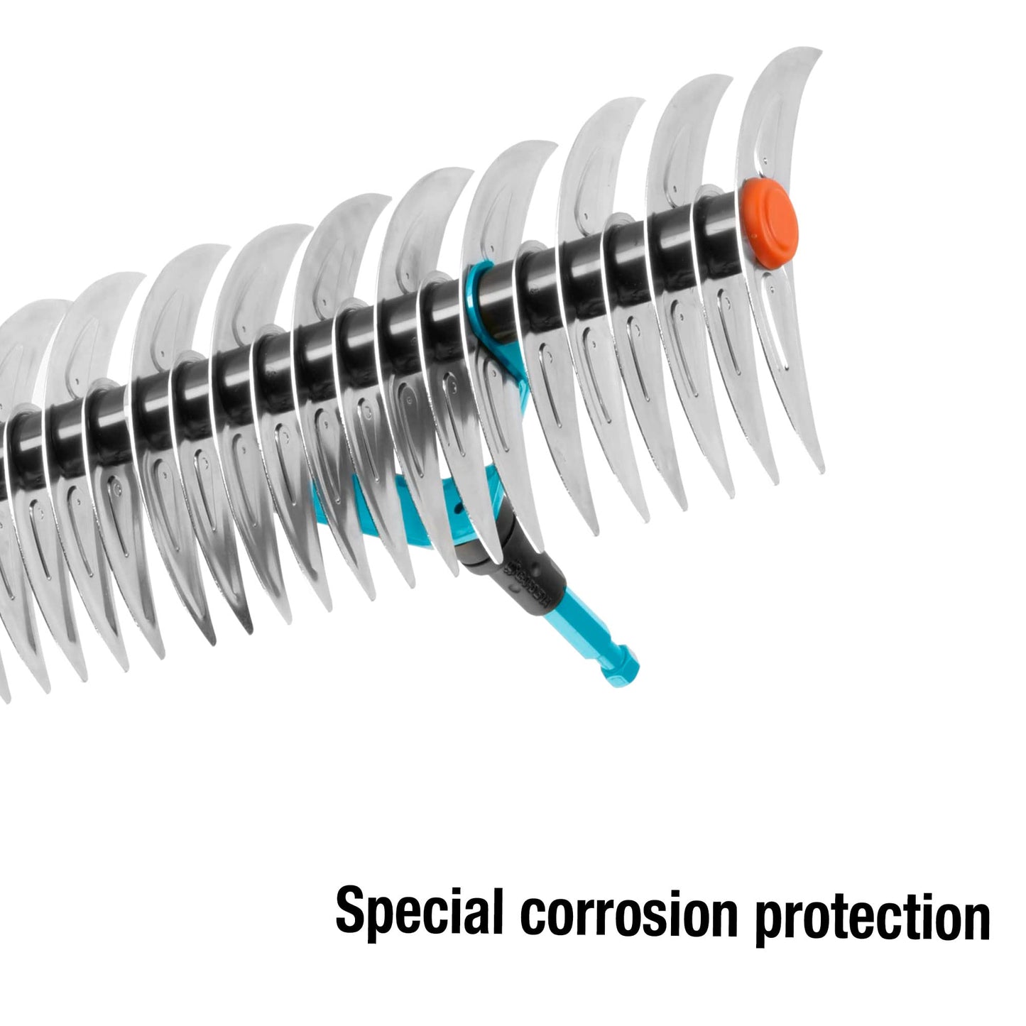 GARDENA Combisystem cutting rake: rake for removing moss and thatch, 35 cm working width, made steel, even for raking refuse and stones suitable (3392-20)