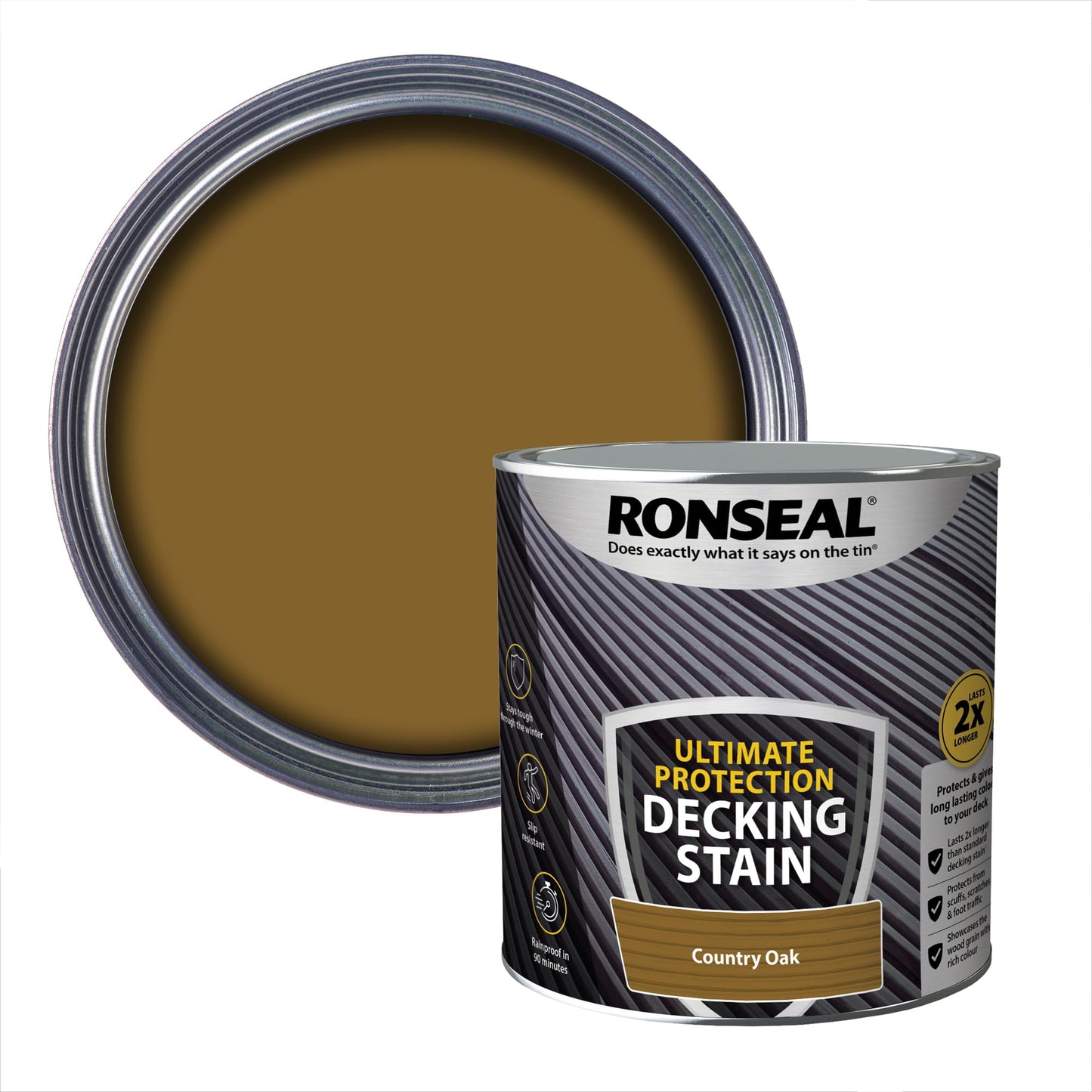 RONSEAL ULTIMATE DECKING STAIN COUNTRY OAK 2.5L, PAINT