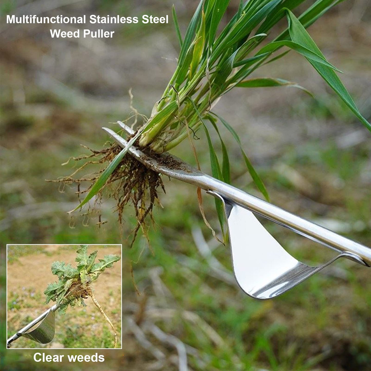 ACHANFLY Weed Remover Tool Weeder Tool Garden Hand Weed Puller Stainless Steel Dandelion Removal Tool Root Remover Manual Weed Removing Weeding Tools for Garden Grass Patio Lawn Farmland