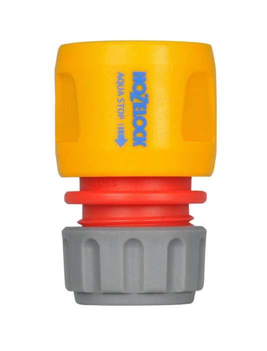 HOZELOCK - Aquastop Hose Connector ø 12.5mm - 15mm (1/2"- 5/8") : Aquastop, End of Hose Connector, Fits Quickly and Easily, Stops Water: Watertight [2185P9000], Grey, Orange, Red
