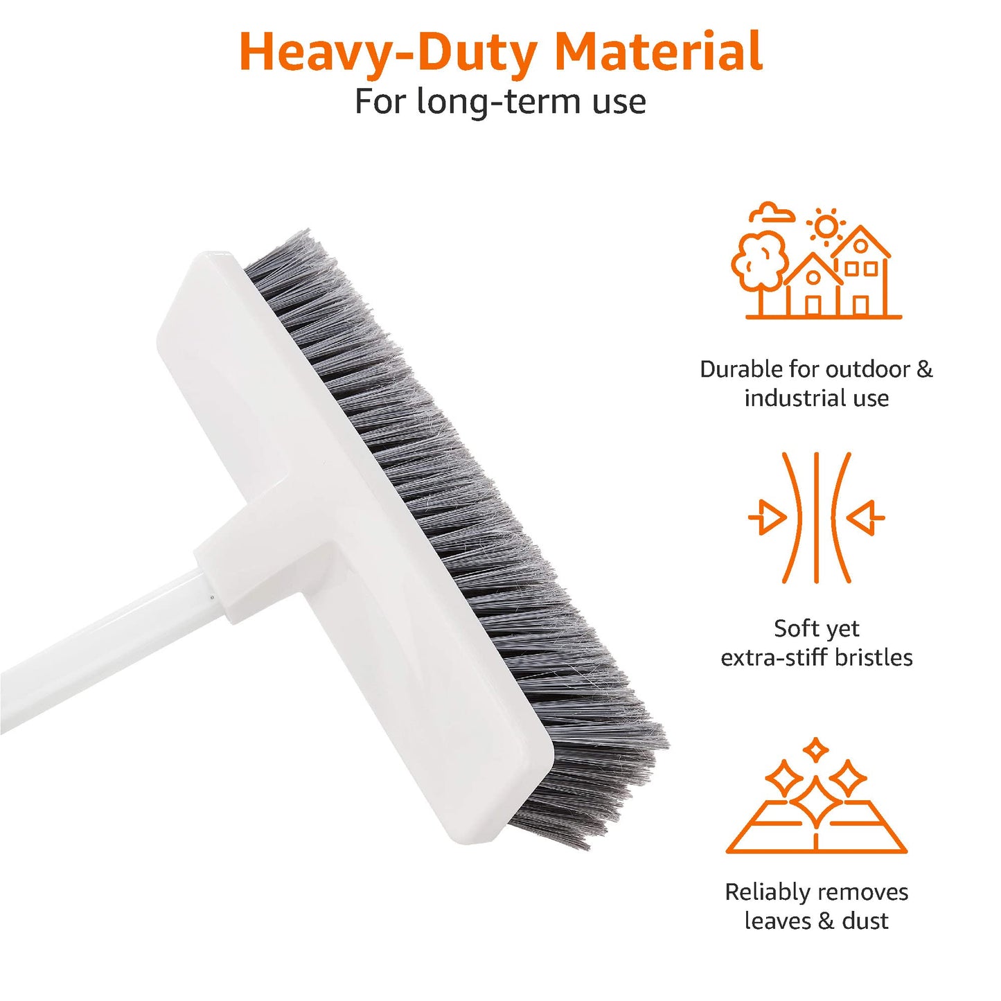 Amazon Basics Angled Push Broom, Blue&White