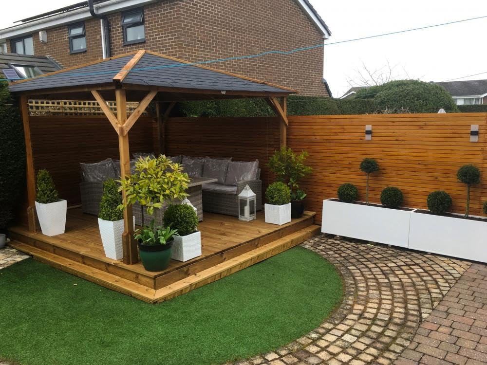 Dunster House Wooden Garden Gazebo 10' x 10' Heavy Duty Hot Tub Shelter Utopia 300
