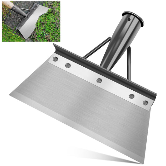 SULIVES 23CM Garden Shovel, Multifunctional Garden Cleaning Shovel, Stainless Steel Cleaning Shovel, Sharp Outdoor Garden Scraper for Weeds, Patio & Farm Weed Remover Tool