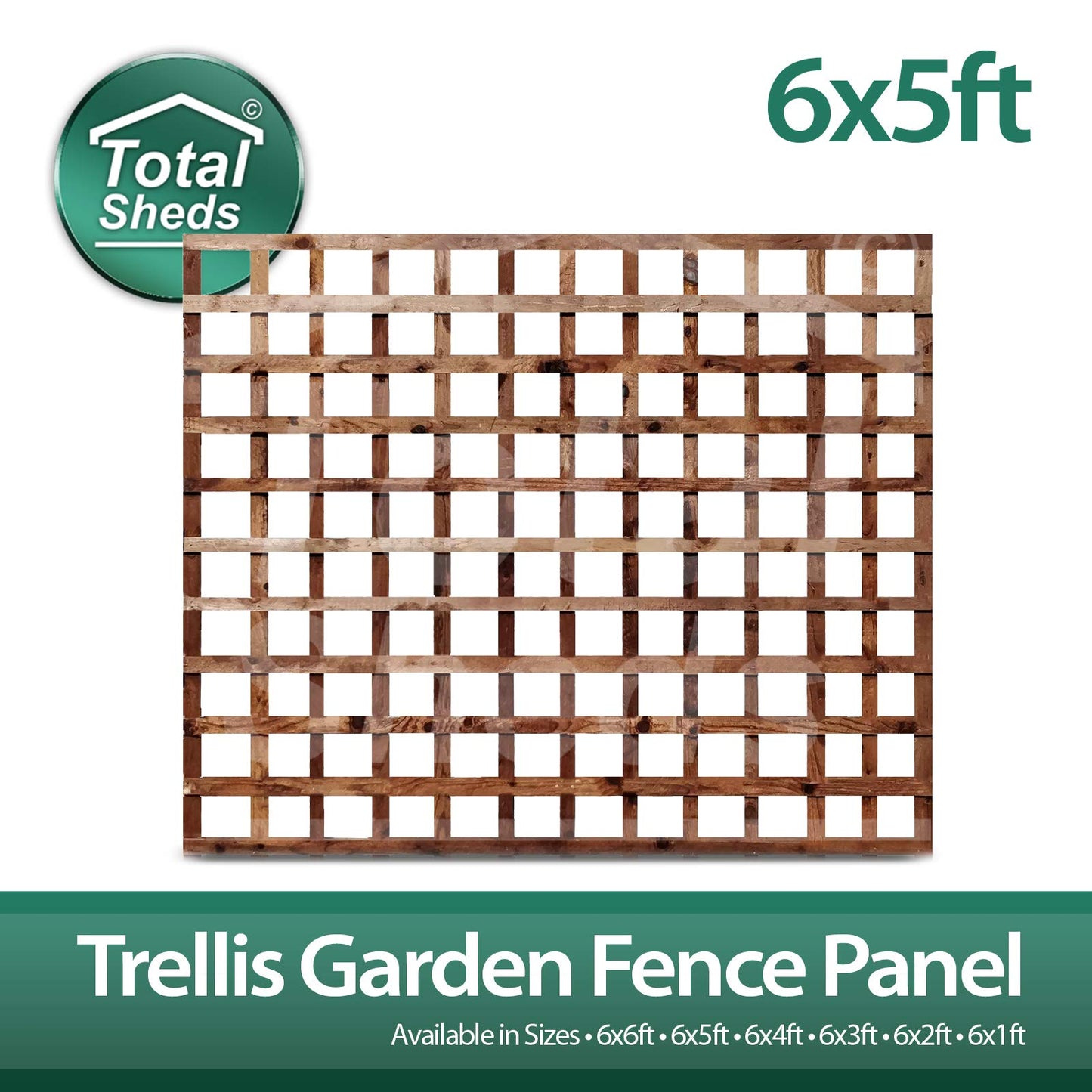 Total Sheds 6x5 (1.83m x 1.52m) 6ft x 5ft Wooden Square Trellis Fence Panels
