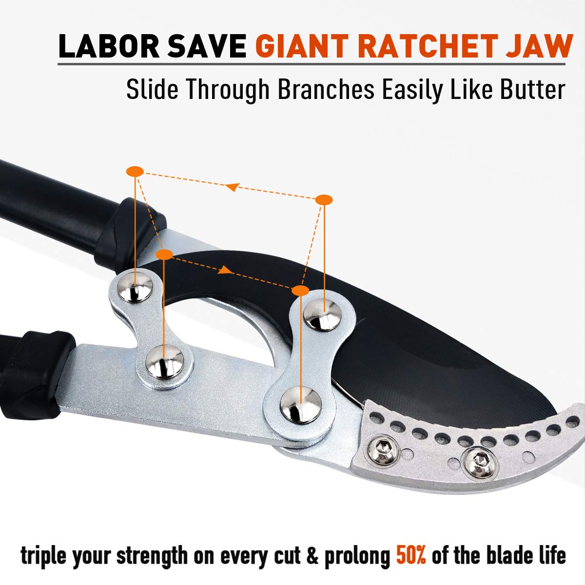 Jardineer Anvil Loppers Shears - Loppers for Gardening Heavy Duty with Pruning Shears & Spare Blade, Effortless Pruning Tree Loppers,Long-Lever Branch Cutters and Tree Trimmer