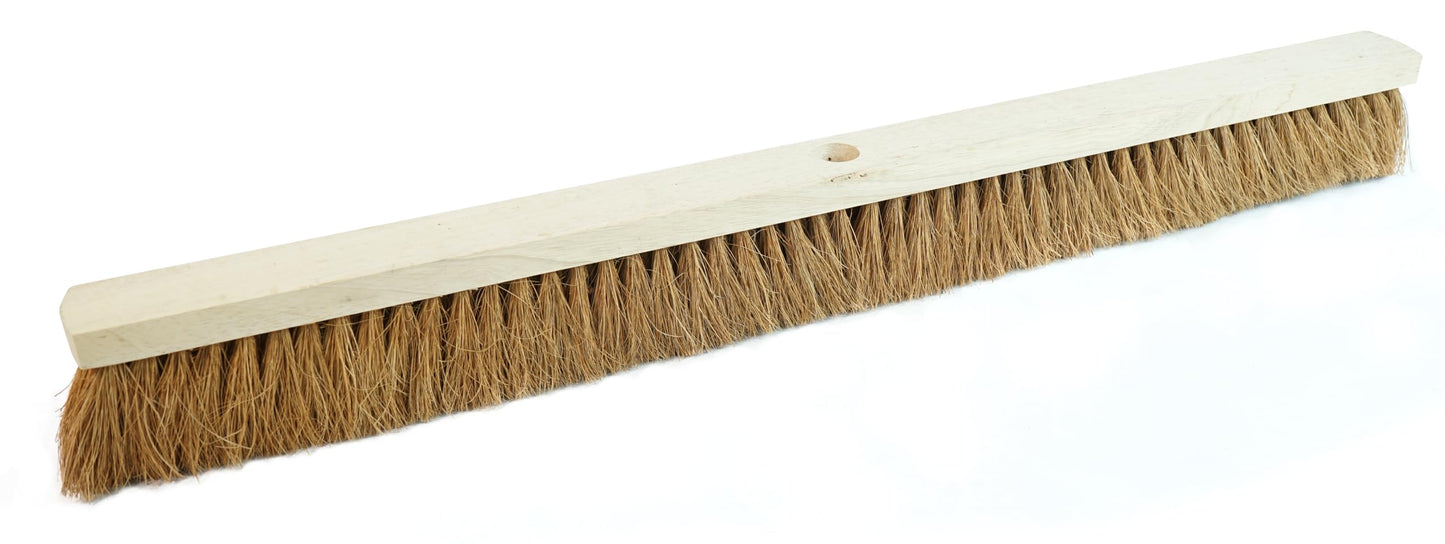 Indoor Outdoor Sweeping Brush With Long Handle Soft or Hard Bristle 18", 24" or 36" Home, Office, Garden, Garage & Yard Sweeping Broom (1, 18" Coco Soft Bristle)