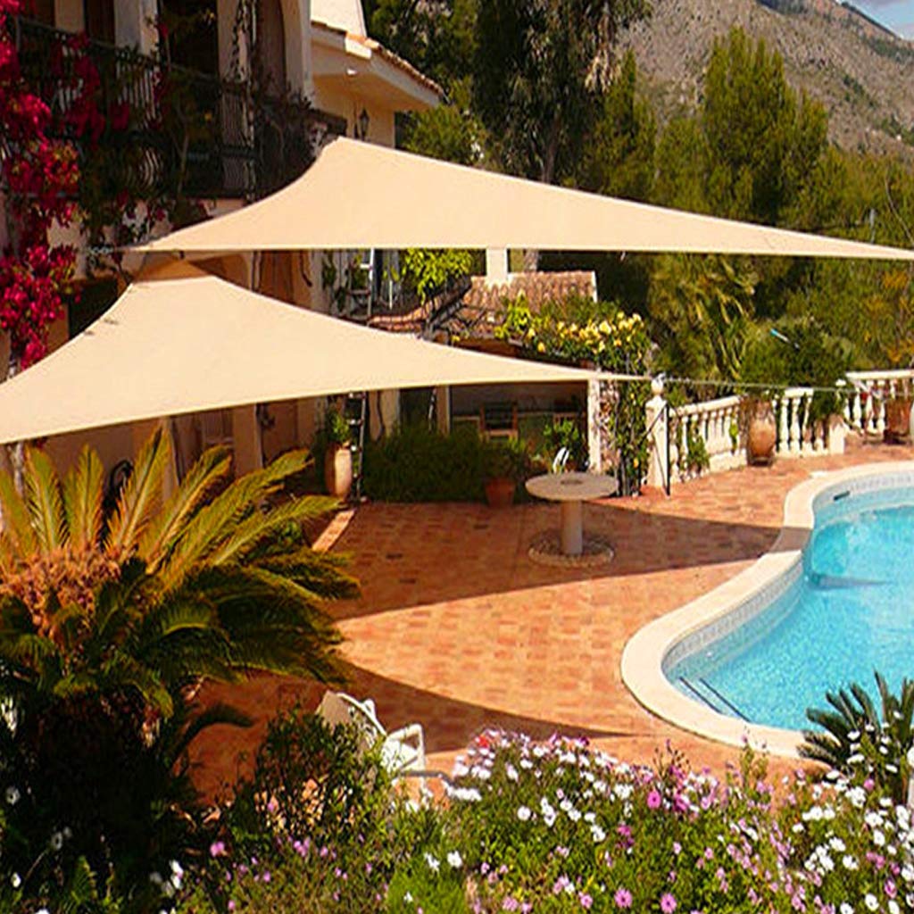 Sun Shade Sail Water-resistant Triangle Sun Shade UV Block Sunscreen Awning Garden Beach Patio Canopy 3x3x3m, Blue