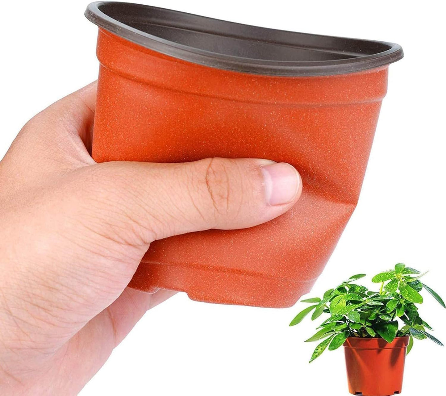 ASOENTIWOX 100Pcs Plastic Plant Pots, 10cm Planting Pots, Growing Nursery Pots, Garden Flower Plant Seed Starting Seedling Pots, Vegetables, Succulent, Herbaceous Plants
