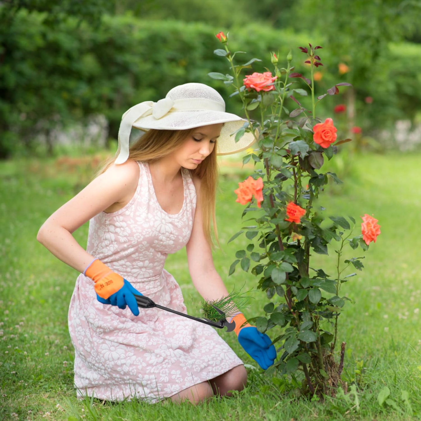 RNHDLY 2Pcs Weeding Tools, 4 Teeth Operated Weeding Tools, Garden Weed Pulling Tool, Weeding Artifact Uprooting Weeding Tool, Weeder Tool for Vegetable Gardening Backyard Farm Planting & Weeding