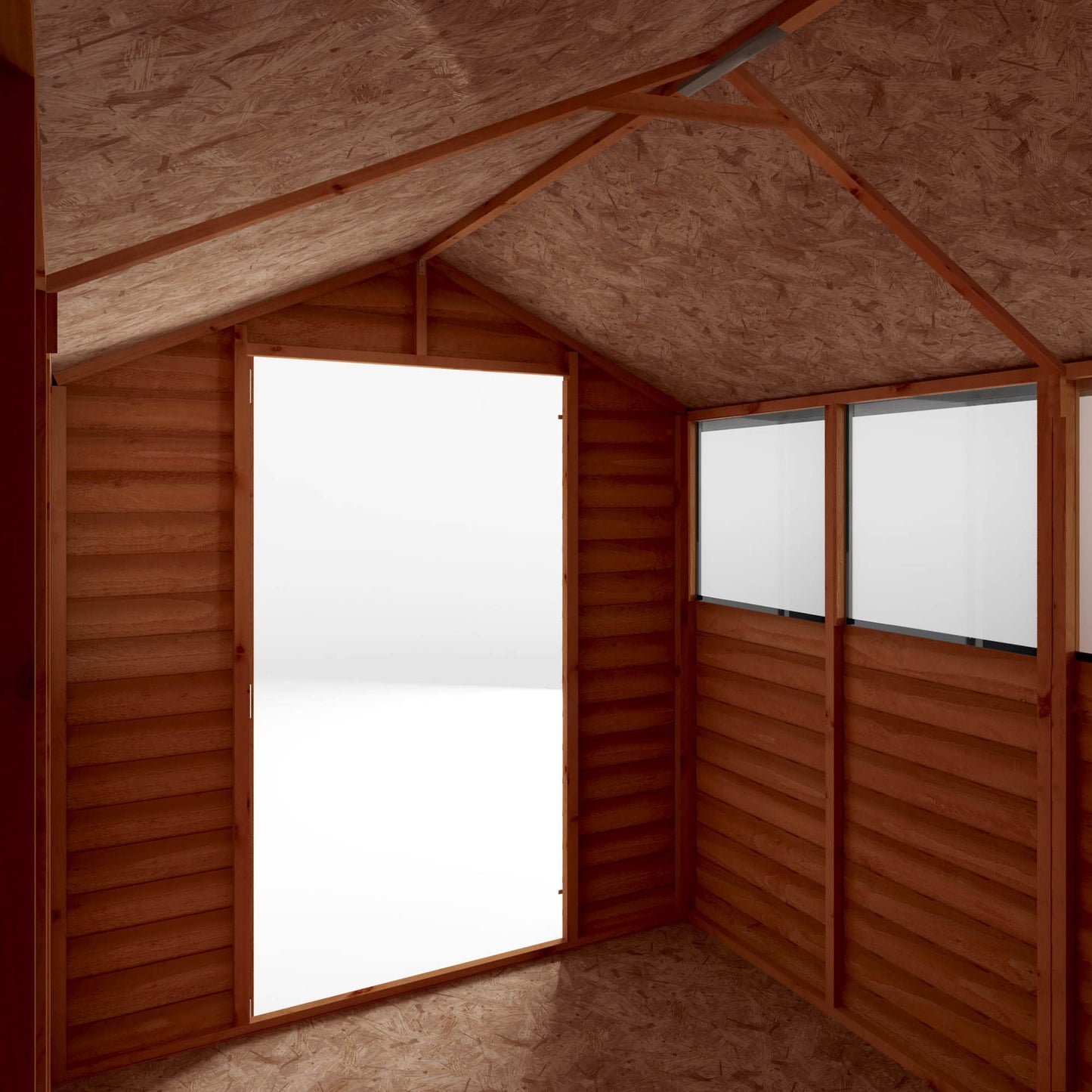 WALTONS | 8 x 6 Garden Shed Overlap Storage Sheds | Apex Roof | 8mm Overlap Cladding | Wood Garden Store Building | 10 Year Anti Rot Guarantee | 8 x 6 8ft 6ft (8 x 6 Single Door with Windows)