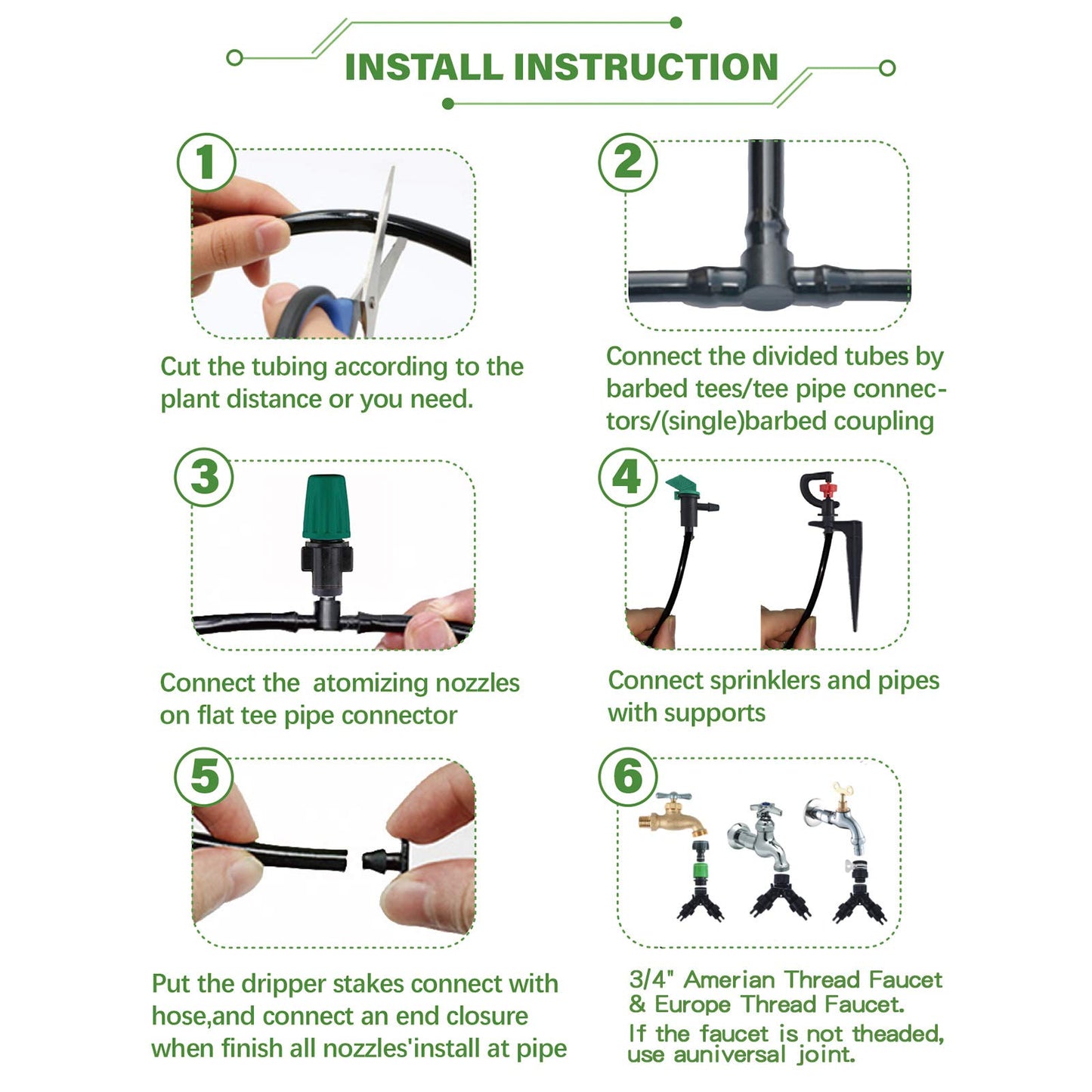 30M/100FT Drip Irrigation System, 173Pcs Micro Irrigation Kit, Greenhouse Plant Watering Hose, Automatic Irrigation System with Adjustable Nozzle Sprayer and Dripper Automatic for Lawn, Garden, Patio