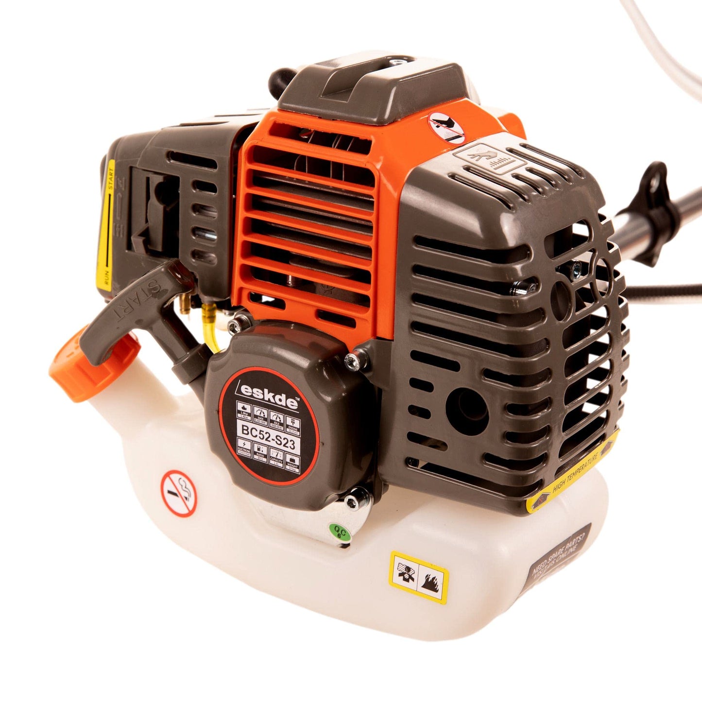 eSkde 52cc Petrol Garden Brush Cutter Strimmer Line Trimmer Kit 2 Stroke Petrol 2 in 1 Kit BC52-S23