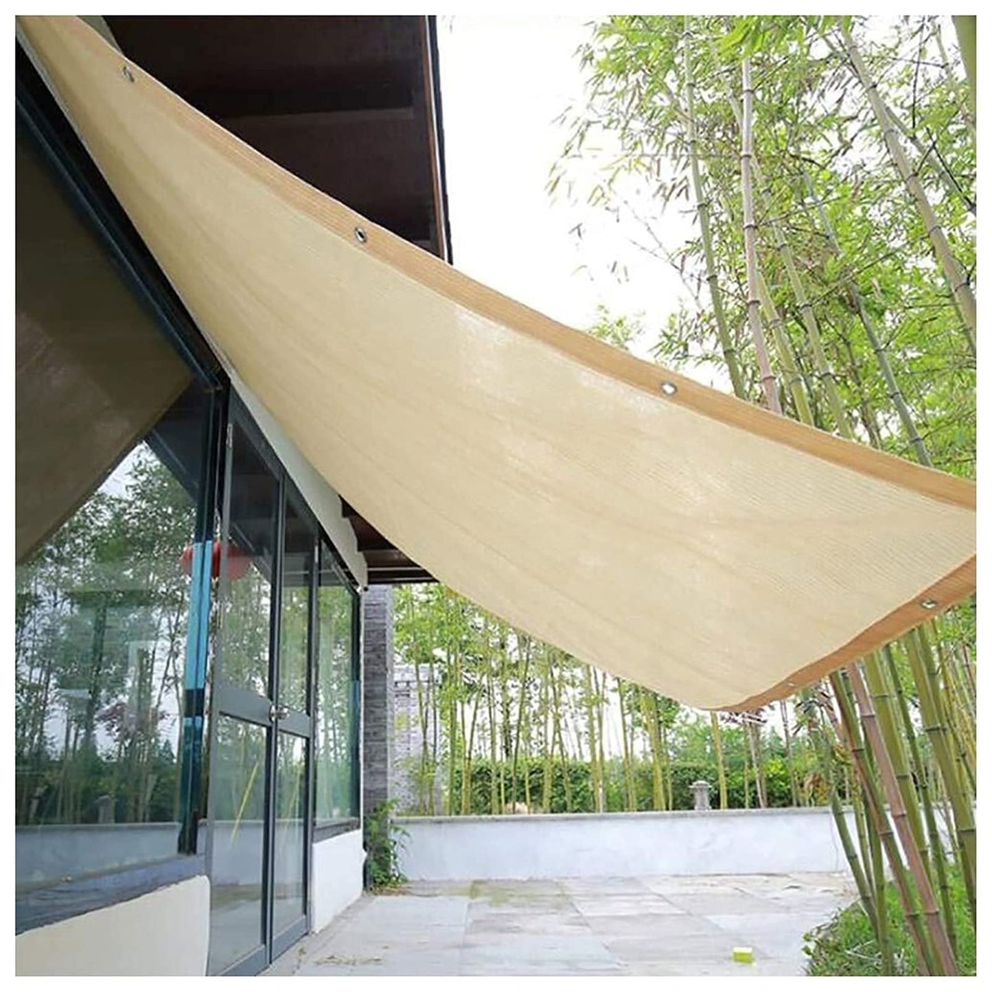 Shade Sail Rectangle 1x1m,2x3m Sun Shade Sail Outdoor Canopy Awning Block Patio and Pergola Cover,Sand color 1m,2m,3m,4m)