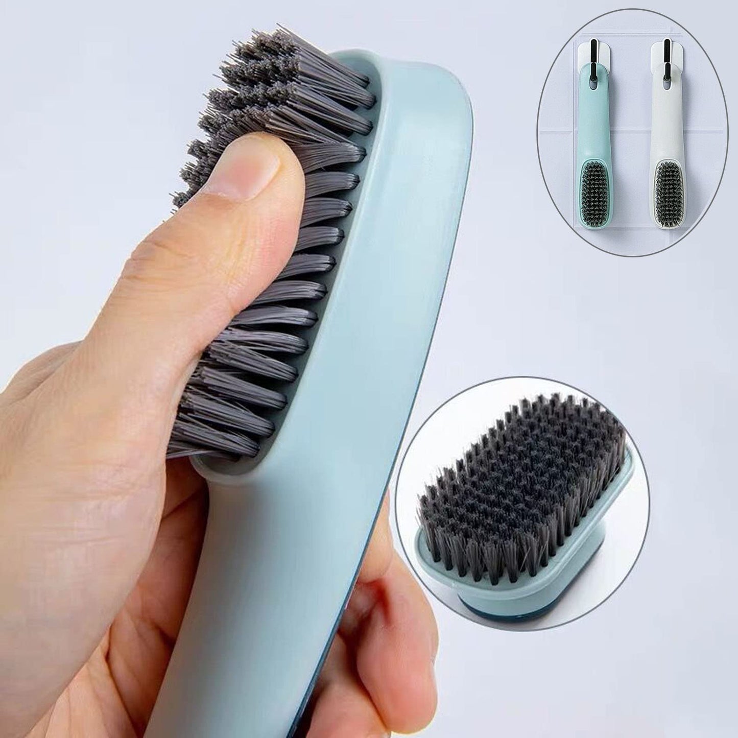 Ganganmax Cleaning Brush Household Small Laundry Brush for Soft Bristle Scrub Clothes Shoe Underwear Fabric Hand Cleaning Brush Pack of 2 Blue