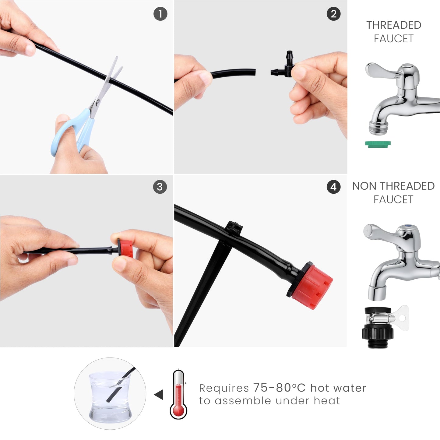 Belle Vous 340-Piece Garden Irrigation System Kit -180ft/50m Drip Irrigation Hose and Adjustable Nozzle Sprayers - Automatic Garden Watering/Misting System for Greenhouse Lawn Flowerbed & Patio Plant