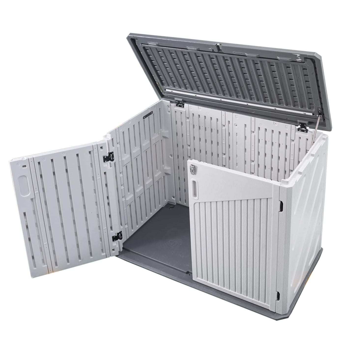 Panana Plastic Garden Shed Outdoor Furniture Storage Shed Plastic House Tool Shed Utility Chest Shed Box (132 x 72x 99 cm-White)