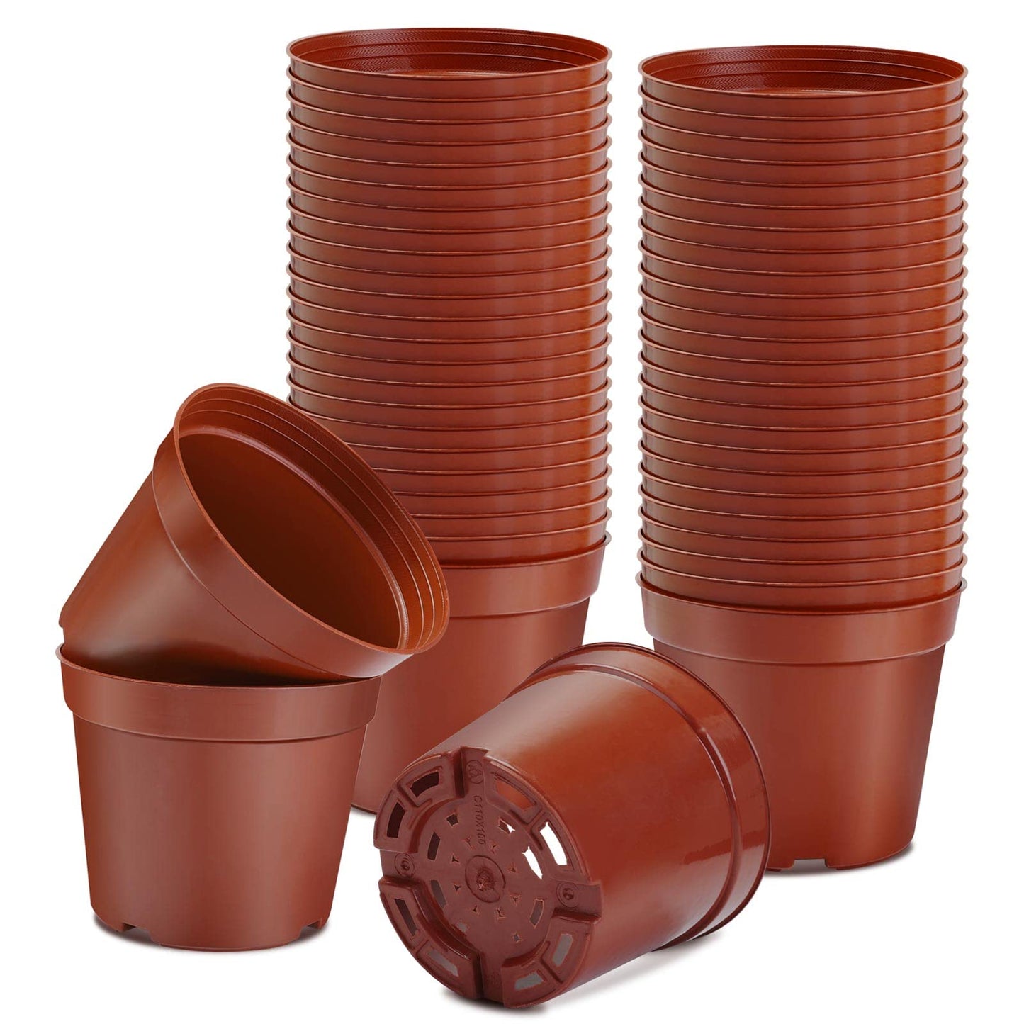 Muzhira Pots for Seed Starting/Cuttings, 6cm 10pcs Plastic Plant Nursery Pots,Seed Starting Pot Flower Plant Container for Seedlings, Cuttings, Transplanting
