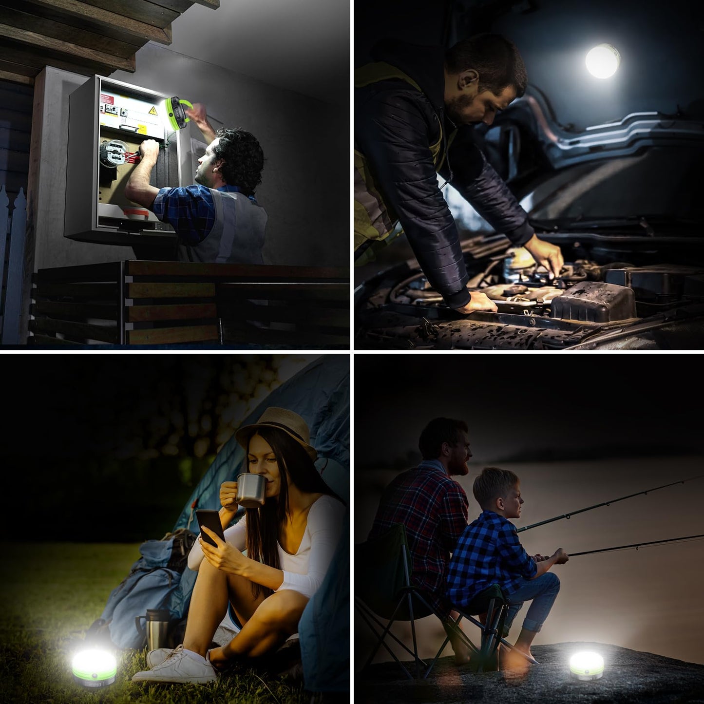 Blukar Camping Lantern, LED Outdoor Lights, Tent Lamp Battery Powered, Water Resistant 3 Modes Emergency Lamp for Outdoor Activities, Emergency, Fishing, Hiking etc. - 3 AA Batteries Included