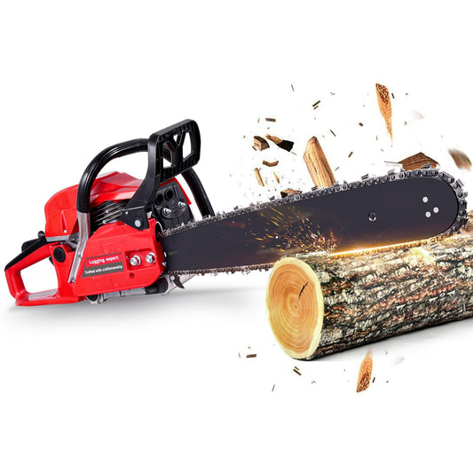 Lightasea Petrol Chainsaw 20 Inch, 4200W 52CC Chainsaw Petrol 2-Stroke Easy-Start, Lightweight, Automatic Chain Lubrication, Easy to Use Petrol Chain Saws for Cutting Trees