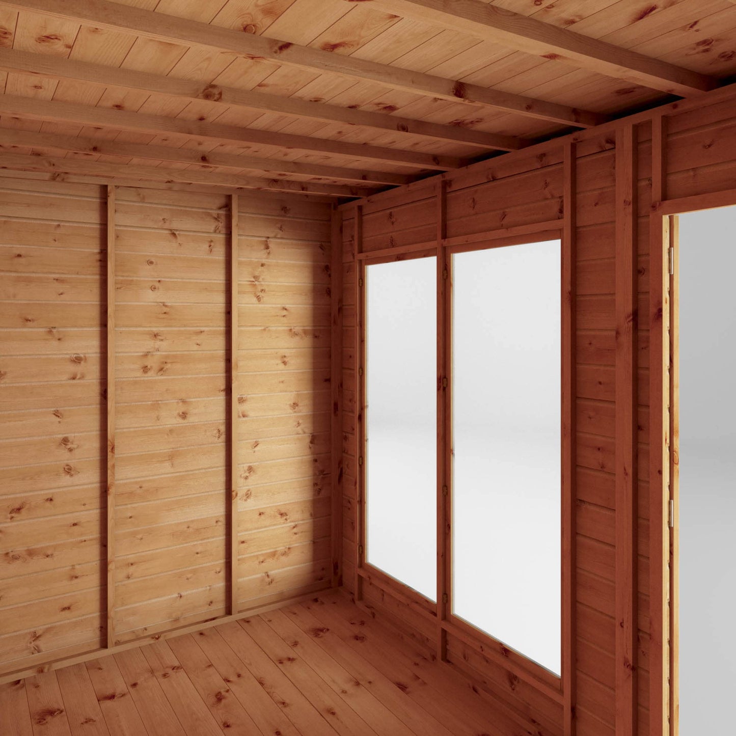 WALTONS 8 x 6 Maine Summerhouse | Pent Roof | Shiplap Tongue and Groove | Wooden Garden Room Summerhouse | 10 Year Anti Rot Guarantee | 8 x 6 8ft 6ft (10 x 6 Summerhouse - Patio Area (18 x 6))